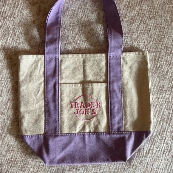 Trader Joe’s pastel lavender mini tote bag - Picture 2 of 3